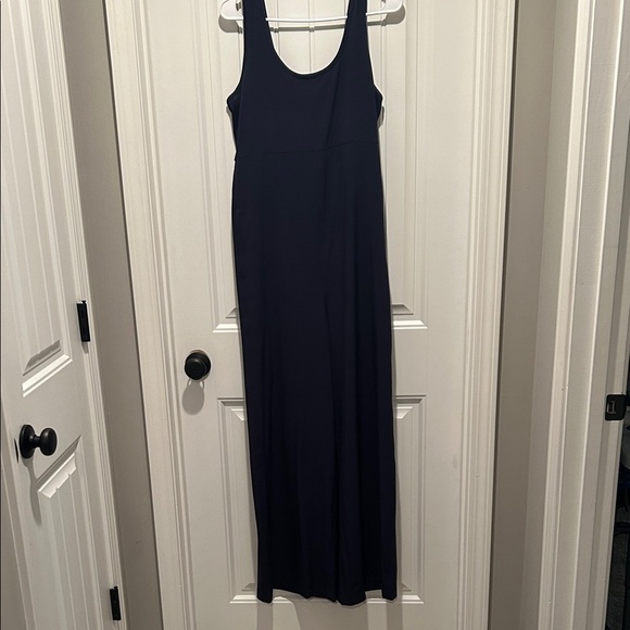 Athleta Navy wide leg romper with pockets - Picture 1 of 5